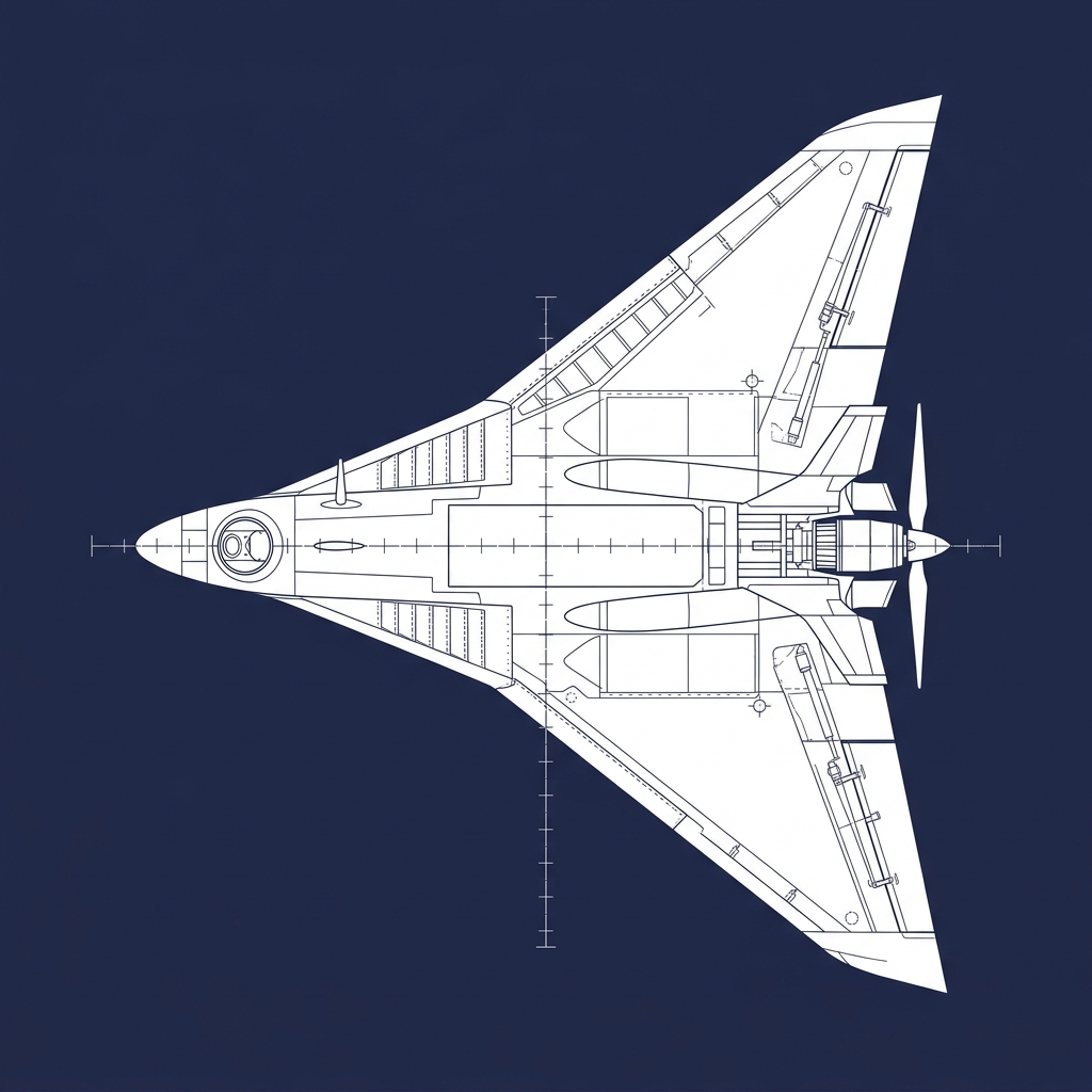 FDV1 High Speed Delta Wing Strike UAV — top-down technical view
