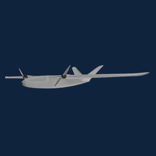 P200 Long Range ISR and Strike UAV — top-down technical view